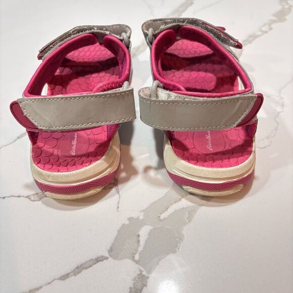 Eddie Bauer | Girls Madison Pink Gray Sporty Sandals Size 3 - Picture 3 of 13